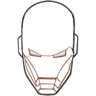 Matriz de Bordado Mascara Contorno Homem de Ferro 